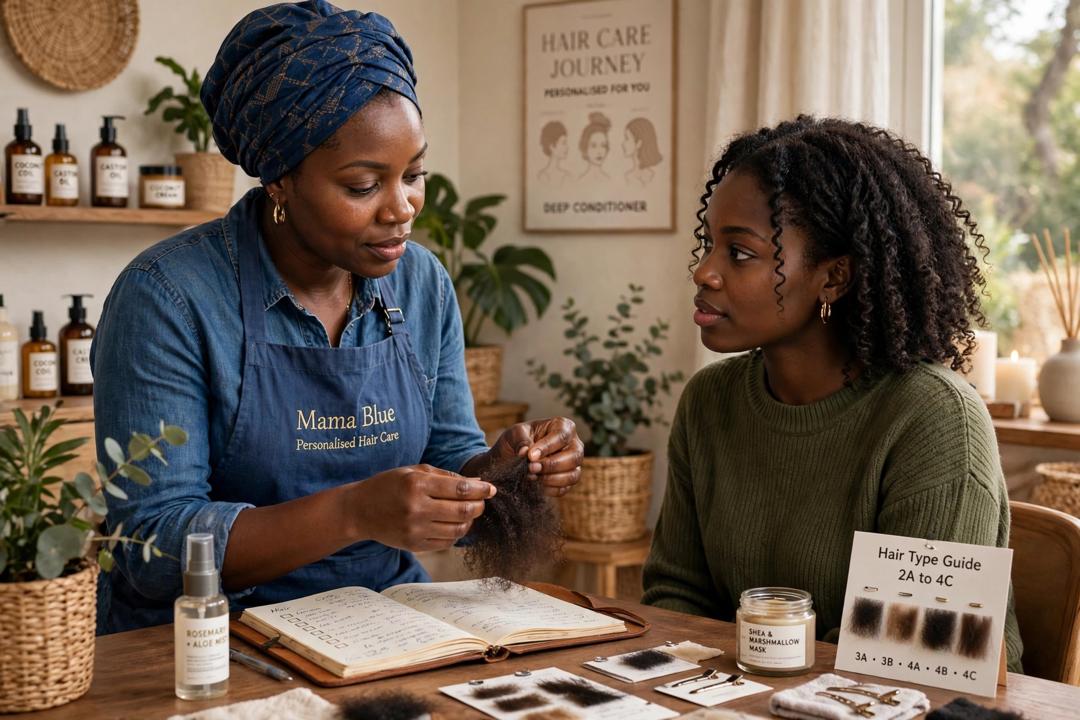 Natural hair styled with care