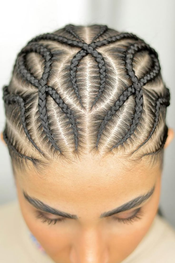Creative Cornrow Design hairstyle inspiration